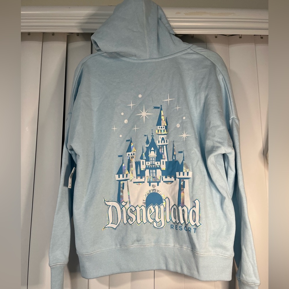 Disneyland Resort Light Blue Hoodie castle on back
